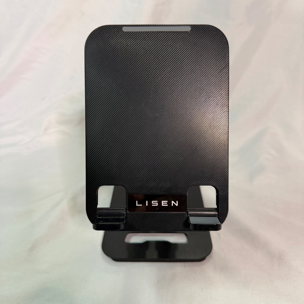 LISEN Cell Phone Stand for Desk Adjustable Foldable Tablet Holder Black Cradle